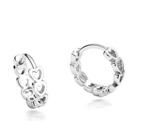 Delicados Pendientes de Corazón en Plata de Ley 925 con Baño de Oro de 18K, Joyería Romántica y Elegante para Mujer - Product Image 1