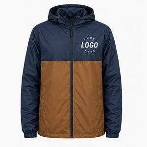 Windbreaker <b>Jacket</b> Solid Zipper Front Logo Printing Eco-Friendly Quick Dry Breathable Winter Casual 100% Custom <b>Men's</b> Hooded - Product Image 5