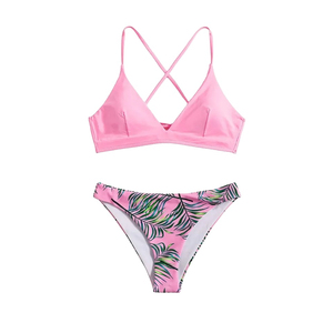 Ensemble de bikini sexy pour femmes, tendance, vente en gros OEM, avec string et couleurs contrastées, respirant, personnalisable - Product Image 1
