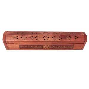 Quemador de Incienso de Madera con Tapa Abatible y Pentagrama - Product Image 2