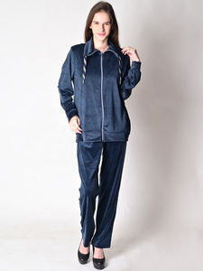 Ensemble de survêtement en velours de coton avec fermeture éclair et logo personnalisé pour femme, style streetwear d'hiver - Product Image 6