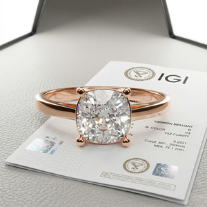 2 CT IGI Certified <b>Cushion</b> Cut Lab Grown Diamond <b>Wedding</b> Engagement Party <b>Ring</b> 9k Solid Gold Rhodium Plated Gift Women OEM ODM - Product Image 3
