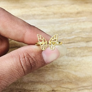 Market Favorite Butterfly Wing <b>Ring</b> Boho Brass <b>Ring</b> For Women 18k Gold Plated Filigree Insect Dainty <b>Open</b> Band <b>Ring</b> Wholesale - Product Image 5