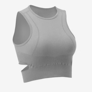 บราออกกำลังกายแบบไร้โครงสำหรับผู้หญิง ทรง Racerback รองรับปานกลาง พร้อมแผ่นเสริมที่ถอดออกได้ - Product Image 3