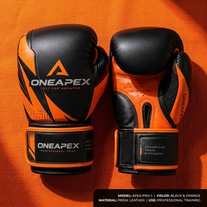 Guantes de Boxeo Naranja y Negro, Guantes de Entrenamiento Profesional, Guantes de Boxeo Acolchados, Logotipo Personalizado OEM, Guantes Deportivos al por Mayor - Product Image 3