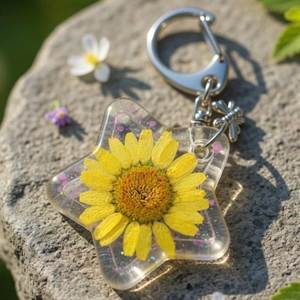 Decorative Resin <b>Key</b> Ring With Fruit Slice Design And Transparent Finish For Summer Gift Collection - Product Image 1