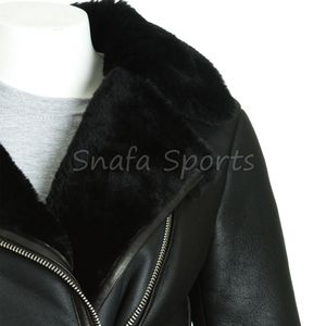 Veste en cuir véritable vintage de haute qualité pour femmes, veste en cuir décontractée à manches longues avec fermeture éclair, taille ample - Product Image 3