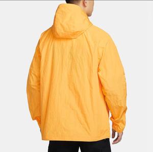 เสื้อแจ็คเก็ตบอมเบอร์ผู้ชายสีเหลือง มีฮู้ด ผ้าคอร์ดูรอยด้านหน้า กันลม โพลีเอสเตอร์ ใส่ได้ในฤดูใบไม้ร่วง สไตล์ลำลอง ปิดด้วยซิป ทรงปกติ สีพื้น แห้งเร็ว - Product Image 2
