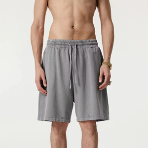 Mens Oversized Heavyweight 100% Cotton Corduroy Sweat Shorts Solid Vintage Washed Beige Drawstring Streetwear - Product Image 1