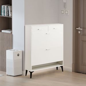 Grande Scarpiera Moderna Autoportante con 2 Cassetti Ribaltabili, Organizzatore Progettato per una Conservazione Ottimale delle Scarpe - Product Image 3