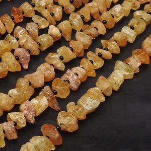 Topaze Impériale Orange Brute - Pépites Non Taillées Polies - Fil de 8 Pouces - 6-9 MM environ - Fournitures pour Grossistes - Nouvelle Arrivée - Product Image 1