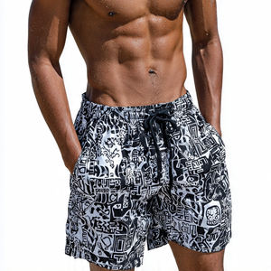 Shorts de plage pour hommes imprimés par sublimation, de haute qualité, avec cordon de serrage à la taille - Product Image 2