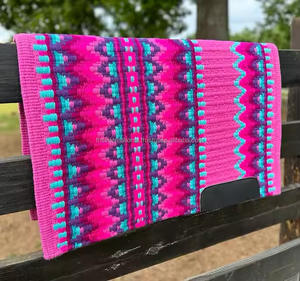 Manta de sillín de espectáculo occidental de lana de Nueva Zelanda hecha a mano de la mejor calidad, contorno de cuero de tejido doble de alta durabilidad para equitación occidental - Product Image 5