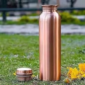 Copper Water Bottle Hammered Finish 1L Portable Travel <b>Drinkware</b> Vintage Design - Product Image 6