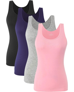 Camiseta sin mangas básica para mujer, chaleco elástico de algodón, camiseta informal para entrenamiento, gimnasio, fitness, transpirable, acanalada, para verano - Product Image 1