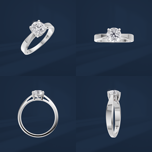 Bague de fiançailles classique pour femme avec diamant rond brillant PT950, bijoux en diamant naturel - Product Image 6