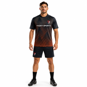 Ensemble d'uniformes de rugby personnalisés pour hommes, maillot à manches courtes sublimé, shorts, vêtements d'équipe à marque privée, kit d'uniformes sportifs sublimés OEM - Product Image 4