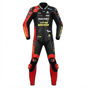 Combinaison de moto en cuir sur mesure de qualité supérieure MotoCP Racing 1 pièce, équipement de conduite avec bosse niveau 2 CE, fabriquée sur mesure - Product Image 1