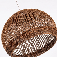 Lanterne suspendue de luxe en fibre de banane, forme dôme, luminaire suspendu, style bohème chic, éco-responsable, fait main, noir, Noël, style côtier