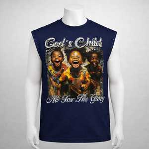 Acid washed silk screen printed custom men's t-shirt rhinestone vest men's sleeveless t-shirt Streetwear Men's Vest - Product Image 1