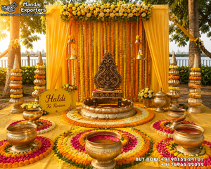 Decoración para Bodas del Sur de la India, Pilares Kalash, Pilares Dorados Gumbad para Entrada de Boda en Sri Lanka, Pilares Matka para Decoración de la Ceremonia Haldi - Product Image 2