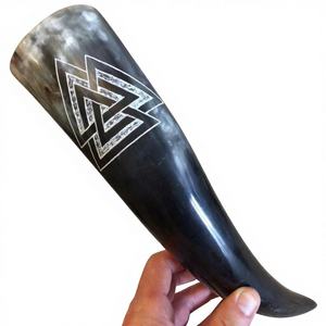 Mug Viking de Luxe en Corne de Bœuf en Gros, Cadeau de Noël Réutilisable pour les Fêtes et la Décoration - Écologique - Product Image 2