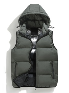 Custom OEM <b>Men</b> Hooded Puffer <b>Vest</b> <b>Thermal</b> Reflective Lining Winter Bodywarmer - Product Image 1