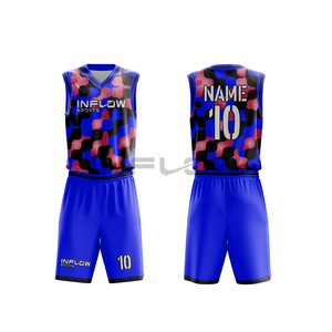 เสื้อเจอร์ซีย์ตาข่ายและกางเกงขาสั้น ชุดกีฬายูนิเซ็กซ์ เสื้อบาสเก็ตบอลแบบกลับด้านได้พร้อมหมายเลข ชุดยูนิฟอร์มบาสเก็ตบอลทีม - Product Image 2