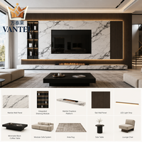 Ensemble de meubles de salon de luxe Vantel, canapé sectionnel moderne, table en marbre, meuble TV, meubles sur mesure