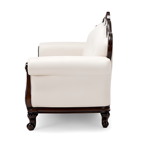 Luxury Classic Solid Teak <b>Wood</b> <b>Sofa</b> 3 Seater Carved Living Room Furniture Upholstered Hotel Villa Apartment Furniture - Product Image 3