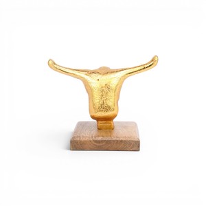 Sculpture moderne abstraite d'un homme assis en polyrésine dorée, figurine humaine décorative, statue de table - Product Image 3