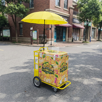 Chariot à glaces mobile, chariot alimentaire à pousser à la main pour l'extérieur, à vendre