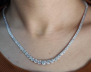 Collier en argent 925 pour femme avec diamant Moissanite, taille brillant rond, bijou de mariage classique - Product Image 2