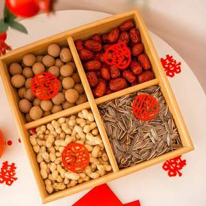 Designer Eco-Friendly Round Wooden Dry Fruit <b>Box</b> with Multiple Sections Suitable for Nuts Chocolates <b>Sweets</b> Gift Presentation - Product Image 3