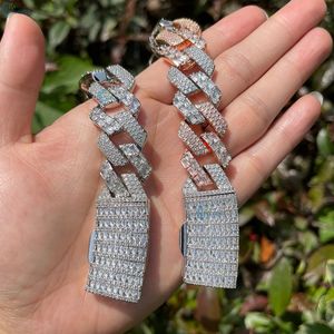 กำไลข้อมือเพชรทรงบาแกตต์แบบคิวบันลิงค์ หรูหรา สไตล์แร็ปเปอร์ ฮิปฮอป สำหรับผู้ชาย - Product Image 5