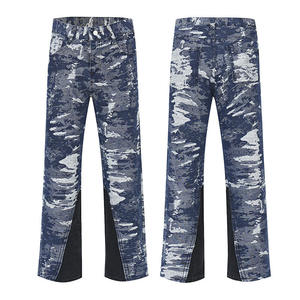 Jean pour femme imprimé floral et strass, coupe décontractée, streetwear, denim de haute qualité, élégant - Product Image 3