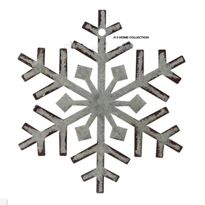 Arte de Pared Navideño de Aluminio con Diseño de Copo de Nieve, Acabado Plateado, Estilo Tradicional, para Sublimación, Venta al Por Mayor - Product Image 1