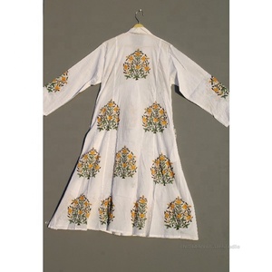 Vestido túnica de manga larga con cuello en V para mujer, estampado de bloque indio, vestido de verano, regalo para ella - Product Image 4