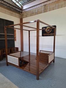 Luxury Outdoor Teak Wood <b>Gazebo</b> Cabana with Curtains Modern Resort Poolside Garden Villa Hotel Custom Furniture - Product Image 1