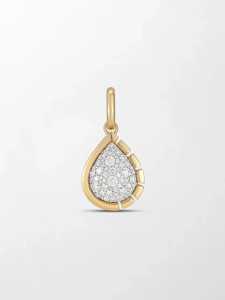 Colgante de Oro de 14k con Diamante Cultivado en Laboratorio en Forma de Lágrima, Engaste Pavé, Forma de Pera, Sin Cadena, Para Uso Diario, Directo de Fabricante - Product Image 1