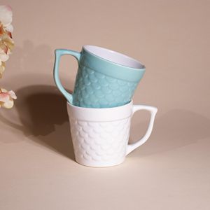 Taza de Té de Cerámica Moderna de Lujo, Diseño de Pez en Dos Tonos, 200 ml, Ecológica, Duradera, Portátil, Azul Cielo y Blanco, para Oficina y Hogar, Ideal para Regalo - Product Image 2