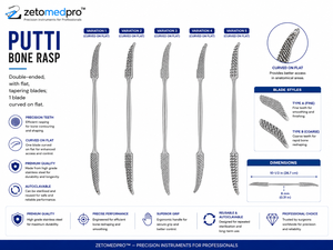 เครื่องมือผ่าตัดกระดูก ZETOMEDPRO MA-13-770 แบบใช้มือ  ใบมีดปลายแบนสองด้าน  ขนาด 26.7 ซม. - Product Image 2