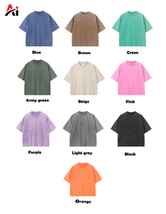 T-shirt Streetwear Homme Délavé à l'Acide Style Hip Hop 100% Coton Logo Personnalisé Fournisseur de Vêtements en Gros - Product Image 6