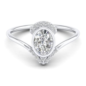 REYES, Anillos de Compromiso de Oro Sólido de 14K y 18K con Corte Ovalado y Moissanita de 0.81 Quilates para Mujer, Certificados por GRA, Joyería Fina - Product Image 1