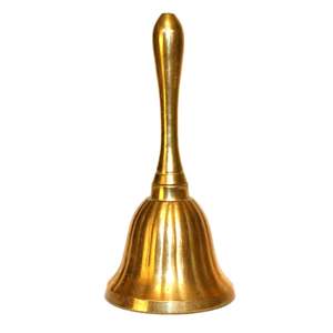 Magnifique cloche à main en laiton au design élégant pour salle de prière, comptoir d'accueil, hôtel, salle de classe, instrument d'appel et d'attention. - Product Image 4