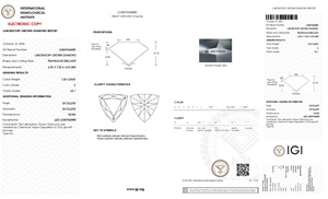 Diamant de laboratoire CVD de haute qualité, taille trillion, certifié IGI, couleur E, clarté VS1, 1,00 carat, pour la fabrication de bijoux haut de gamme - Product Image 2