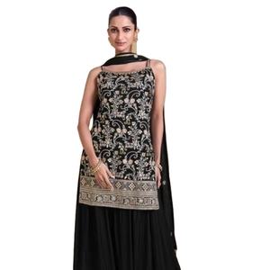 Heavy Fox Georgette Broderie et Séquence Work Collection pour costume de mariage - Product Image 1