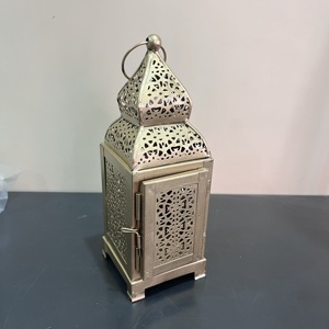 Artisan Design Decorative Iron Table <b>Lantern</b> candle holder <b>Gold</b> Finish L691 - Product Image 4