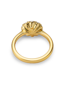 แหวนหมั้นสไตล์วินเทจหรูหรา ทองคำแท้ 14K ประดับเพชรเพาะเลี้ยงทรงเดซี่ ดีไซน์กลีบดอกไม้ละเอียดอ่อน แรงบันดาลใจจากวินเทจ ผลิตในอินเดีย - Product Image 6