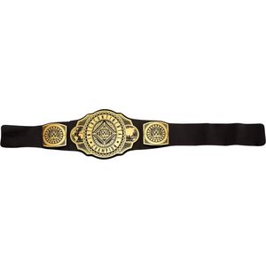Ceinture de champion intercontinental WWE en cuir noir avec design doré, qualité supérieure, ceinture de lutte pour les fans et les collectionneurs - Product Image 1